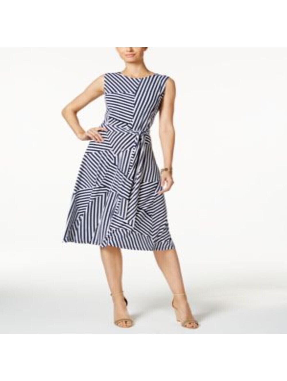 Charter Club Womens Printed Fit & Flare Dress Size S